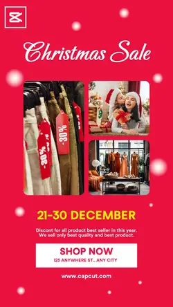 Pink minimalist Christmas sale instagram story
