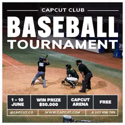 Sport Baseball Tournament Promotion Instagra, Post Black Green Flat Modern