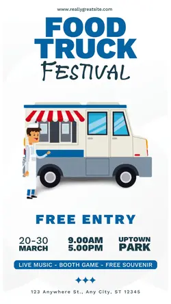 Food Truck Festival Flyer instagram Story