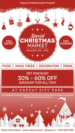Other Christmas Market Social Media Story Red Flat Modern