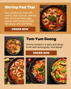 Shrimp Pad Thai Menu