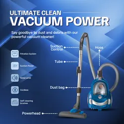 E-commerce Electronics Vacuum Cleaner Product Callout Blue