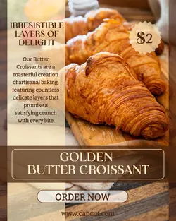 Food Butter Croissant Product Display Instagram Portrait