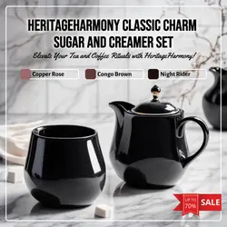 E-commerce Household HeritageHarmony Classic Charm Sugar and Creamer Set Product Display