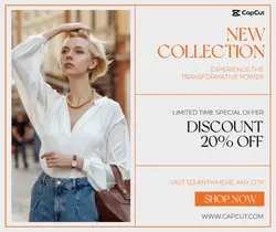 Minimalist White New Collection Sale Facebook Post