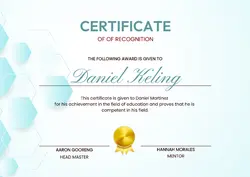 Non-marketing Education - Certificate Gold Modern