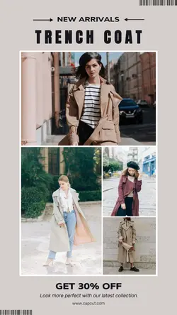 4 Multi - Fashion Industry Woman's Trench Coat Sale