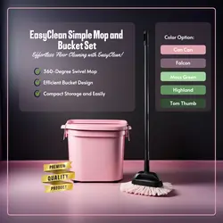 E-commerce Household EasyClean Simple Mop and Bucket Set Product Callout