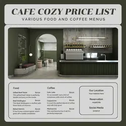 Food And Beverage Cafe Pricelist Instagram Post