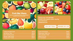 Food Fruit Bar Menu