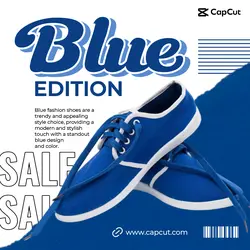 Shoes Sale Instagram Post Blue Minimalist