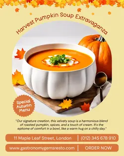 Food Autumn Soup New Menu Instagram Portrait