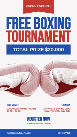 Free Boxing Tournament Promotion Instagram Story