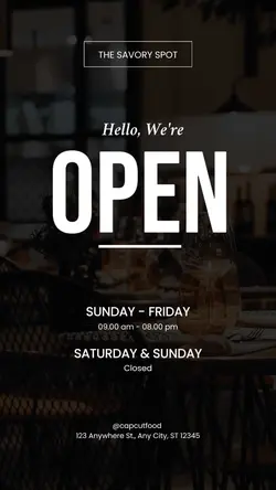 Open Hours Instagram Story