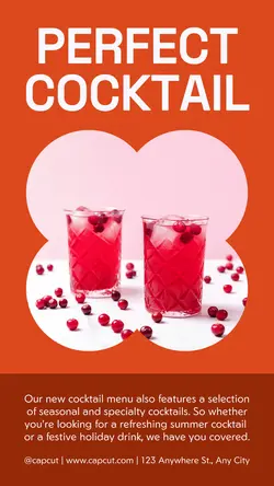 Red Modern Cocktail Drink Promo Instagram Story