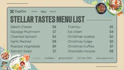 Food Product Menu List Twitter Post