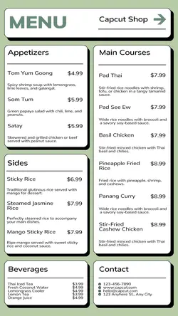 Food Thailand Food Menu Instagram Story