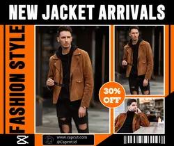 Fashion Industry New Jackets Product Display Facebook Post