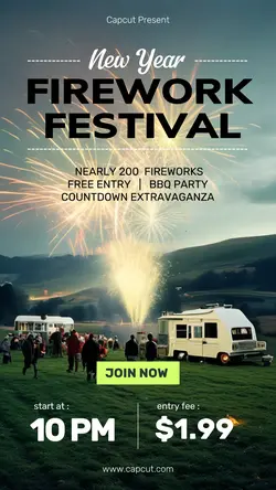 New Year Firework Festival Event Instagram Story