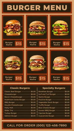 burger menu instagram post