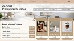 Business promotion, minimalist premium coffee shop menu design for business promotion
