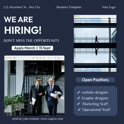 simple we are hiring business instagram post