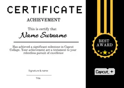 NON-MARKETING CERTIFICATE OF ACHIEVEMENT BLACK AWARD