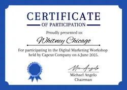 Non-marketing Certificate of Participation