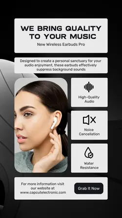 Electronic Earbuds Display Instagram Story