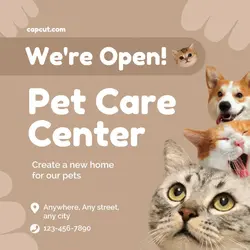 Brown Pet Care Promotion Instagram Post