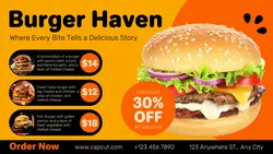 Food Burger Haven Promotion Twitter Post