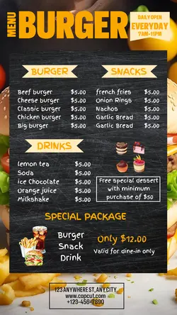 FOOD MENU INSTAGRAM STORY