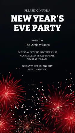 New Year's Party Invitaion Instagram Story