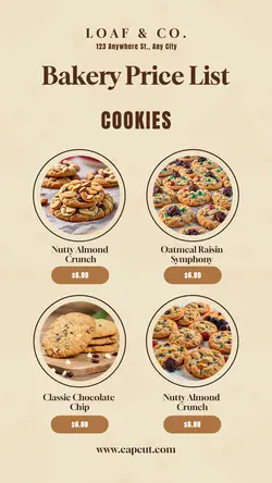 Food Bakery Pricelist Instagram Story