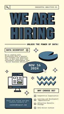 Hiring Instagram Story Yellow Blue