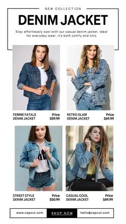 Fashion Denim Jacket Product Display Instagram Story