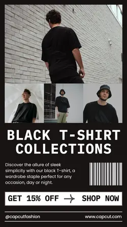 Fashion Black T-shirt Promotion Instagram Story