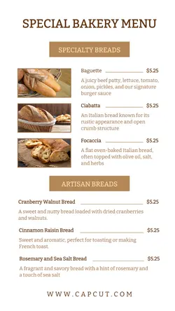 Food Special Bakery Menu Instagram Story