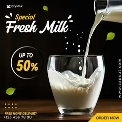 Fresh Milk Promotion Sale Instagram Post