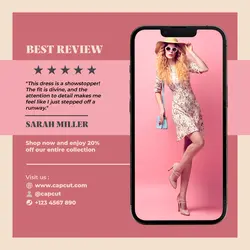 Dress Women Review for Social Media Post