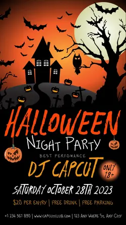 Halloween Night Party Entertainment Insta Story