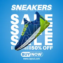 Blue Sneakers Sale Promo Instagram Post