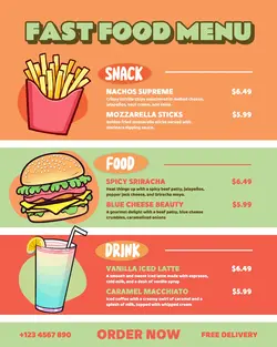 Food Menu Promotion for Social Media Post