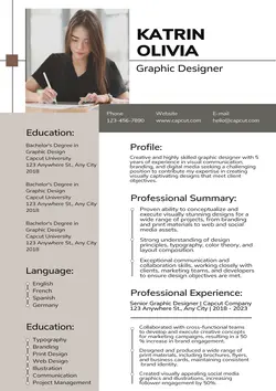 Business Resume Graphic Designer