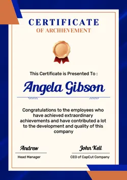 Non-Marketing Certificate Blue Modern