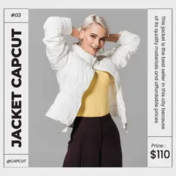 Cream White Minimalist Fashion Jacket Instagram PostDisplay Prod