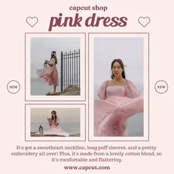 Fashion Pink Dress Display Product Instagram Post