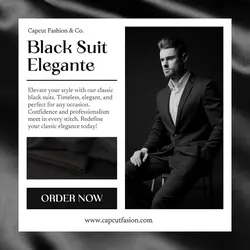 Black Suit Fashion for Instagram Post