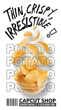 Potato Cgips Style Typography Instagram Story