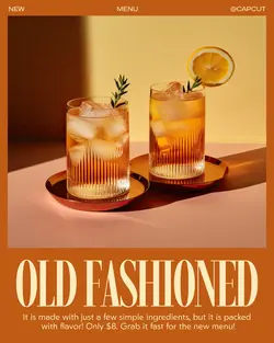 Orange Modern Cocktail Promotion Instagram Post